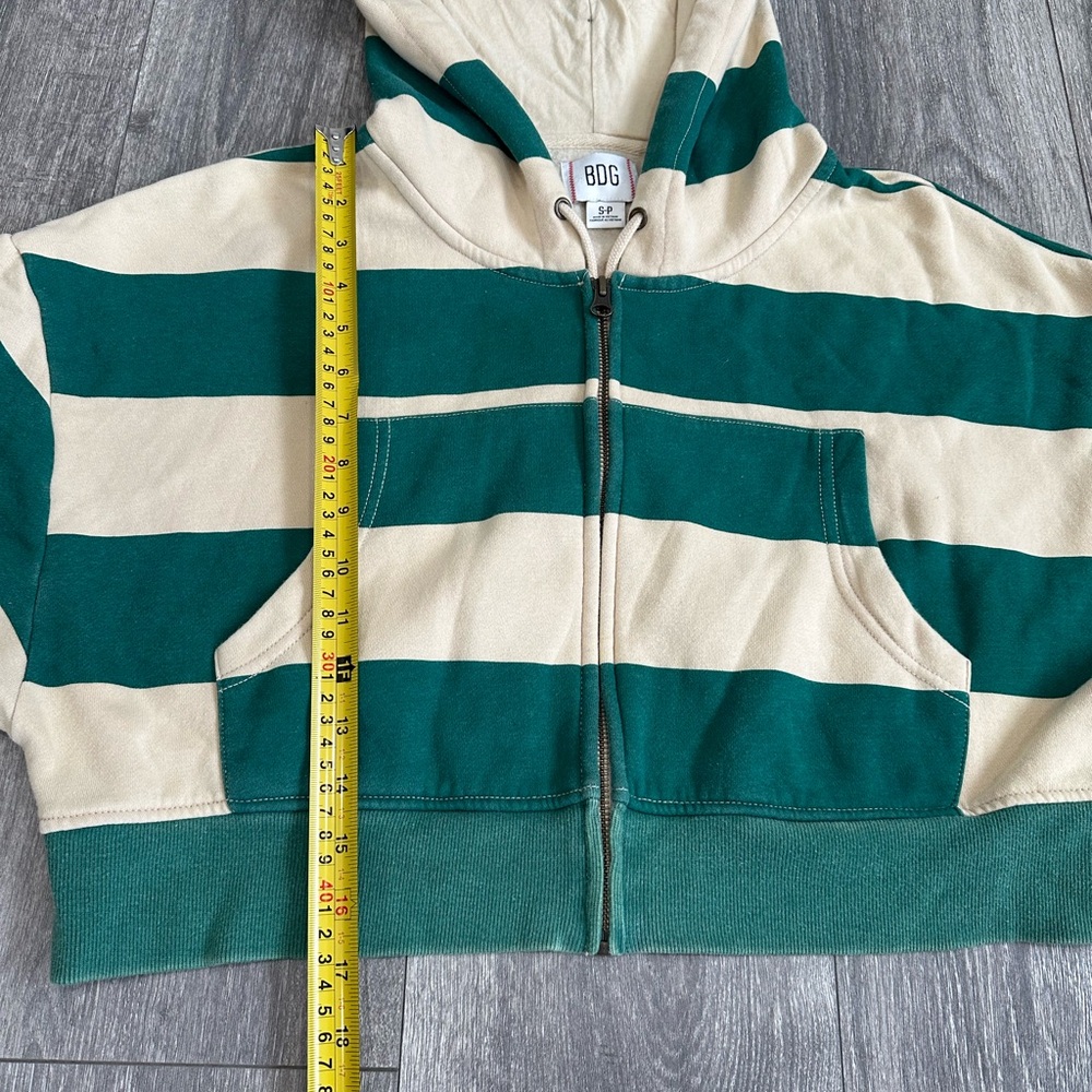 BDG Leah Stripe Zip-Up Hoodie Sweatshirt Size S - Picture 11 of 13